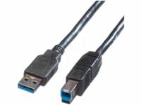 ROLINE 11028870 - USB 3.0 Kabel, A Stecker auf B Stecker, 1,8 m
