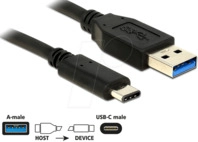 DELOCK 83870 - USB 10 Gb/s Kabel, A Stecker auf C Stecker, 1 m