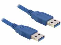 DELOCK 83121 - USB 3.0 Kabel, A Stecker auf USB 3.0 A Stecker, 0,5 m