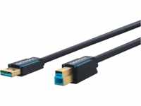 CLICK 70092 - USB 3.0 Kabel, A Stecker auf B Stecker, blau, 1,8 m