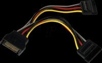 ST PYO2SATA - 15-pin SATA Y-Splitterkabel, 15 cm, schwarz/rot/gelb
