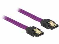 DELOCK 83690 - Kabel SATA 6Gb/s 30cm violett ge/ge Metall