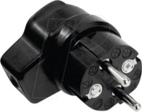 BACH 919.171 - Vollgummi-Stecker, Typ F - CEE 7/4, 16 A, schwarz