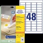AVZ L4736REV-25 - Abl&ouml;sbare Universaletiketten, 45,7 x 21,2 mm, wei&szlig;