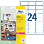 AVZ L4773-20 - Folien-Etiketten, wasserfest, 63,5 x 33,9 mm, 480 St&uuml;ck, wei&szlig;