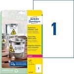 AVZ L4775-20 - Folien-Etiketten, wasserfest, 210 x 297 mm, 20 St&uuml;ck, wei&szlig;