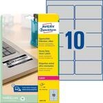AVZ L6012-20 - Typenschild-Etiketten, wasserfest, 96 x 50,8 mm, 200 St&uuml;ck, silb