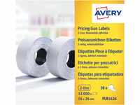 AVZ PLR1626 - Preis-Etiketten, 26x16 mm, ablösbar, weiß, 12000 Stück