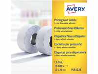 AVZ PLR1226 - Preis-Etiketten, 26x12 mm, ablösbar, weiß, 15000 Stück