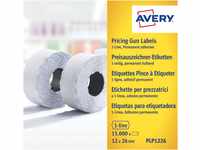 AVZ PLP1226 - Preis-Etiketten, 26x12 mm, permanent, weiß, 15000 Stück