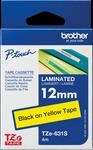 P-TOUCH TZE631S - laminiertes Schriftband, schwarz auf gelb, 12 mm