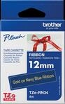 P-TOUCH TZERN34 - textiles Schriftband, gold auf marineblau, 12mm