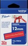 P-TOUCH TZERW34 - textiles Schriftband, gold auf weinrot, 12mm