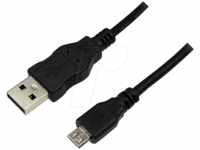 LOGILINK CU0034 - USB 2.0 Kabel, A Stecker auf Micro-B Stecker, schwarz, 1,8 m