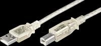 GOOBAY 68973 - USB 2.0 Hi-Speed Kabel, A-Stecker > B-Stecker 3 m transparent