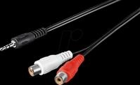GOOBAY 50116 - 3,5 mm Stereo Klinken Stecker zu 2x Cinch Buchse, 1,5 m