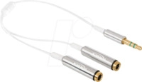 DELOCK 65355 - Audio Kabel, 3,5 mm Klinkenstecker auf 2x Kupplung, 0,25 m