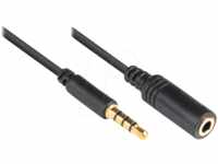 GC AS-35V4B1 - Audio Kabel, 3,5 mm 4-Pol Klinkenstecker auf Kupplung, 1,0 m