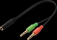 SANDBERG 508-67 - 3,5mm Klinke Adapter, 2x Stecker / 1x Buchse