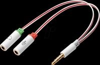SANDBERG 508-59 - 3,5mm Klinke Adapter, 1x Stecker / 2x Buchse