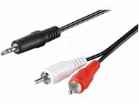 GOOBAY 51648 - Audio Kabel, 3,5 mm Klinkenstecker zu 2x Cinch Stecker, 1 m