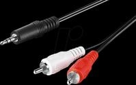 GOOBAY 51648 - Audio Kabel, 3,5 mm Klinkenstecker zu 2x Cinch Stecker, 1 m