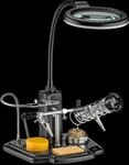 HALTER FP 45241 - Platinenhalter, mit LED Lupe, Schwanenhals, helfende Hand
