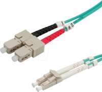 ROLINE 21158710 - LWL Patchkabel, LC Duplex / SC Duplex, OM3, 50/125 &micro;m, t&uuml;rkis, 0