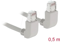 DELOCK 83510 - Patchkabel Cat.5e SF/UTP oben/oben gewinkelt 0,5 m, grau