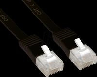 PATCH-C6SB 10SW - 10 m Cat.6, Flach-Patchkabel, schwarz