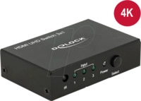 DELOCK 18683 - HDMI Switch, 3x HDMI Buchse auf HDMI Buchse, 4K