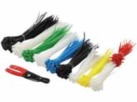 KAB SET 600 - Kabelbinder-Set, verschiedene Größen, mehrfarbig, 600er-Pack