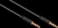 GOOBAY 63828 - 3,5 mm Klinke-Kabel, 4-pol, schwarz, 1,50 m