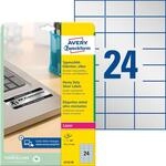 AVZ L6133-20 - Typenschild-Etiketten, wasserfest, 70 x 37 mm, 480 St&uuml;ck, silber