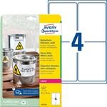 AVZ L4774-8 - Folien-Etiketten, wasserfest, 99,1 x 139 mm, 32 St&uuml;ck, wei&szlig;