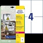AVZ L4719-20 - Folien-Etiketten, wasserfest, 105 x 148 mm, 80 St&uuml;ck, wei&szlig;
