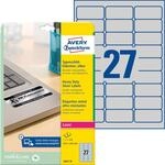 AVZ L6011-8 - Typenschild-Etiketten, wasserfest, 63,5 x 29,6 mm, 216 St&uuml;ck, si