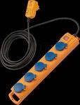BRE 1159900805 - Outdoor Steckdosenleiste 5-fach mit FI-Stecker, gelb