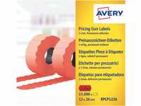 AVZ RPLP1226 - Preis-Etiketten, 26x12 mm, permanent, rot, 15000 Stück
