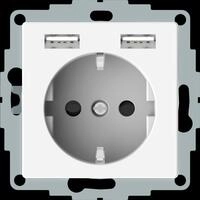 ME 23660319 - Steckdose mit USB Ladeger&auml;t 16 A, AC 250 V, DIN 49440