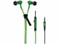 LOGILINK HS0023 - In-Ear Kopfhörer, Zipper, integriete Steuerung, neon-grün