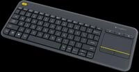 LOGITECH K400+ - Funk-Tastatur, USB, schwarz, Touchpad, QWERTZ, DE