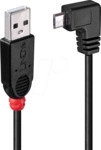 LINDY 31977 - USB 2.0 Kabel, A Stecker auf Micro B Stecker, 90&deg; 2,0 m