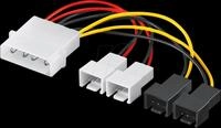 GOOBAY 93632 - L&uuml;fter Stromkabel, 4 Pin auf 2x 2 Pin 5V, 2x 2Pin 12V