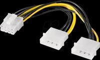 GOOBAY 93241 - Kabel Grafik 2x 4 Pin HDD St. > 8 Pin PCIe Bu., 15 cm