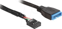 DELOCK 83776 - USB 2.0 Pin Header Buchse auf USB 3.0 Pin Stecker, 45 cm