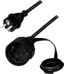 LOGILINK LPS102 - Netzkabelverl&auml;ngerung, outdoor, schwarz, 5 m