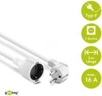 GOOBAY 93087 - Verl&auml;ngerung Schutzkontakt, 3 m, wei&szlig;