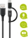GOOBAY 71892 - Sync- & Ladekabel, USB-A -> micro B & USB-C&trade; Adapter, 1,0 m