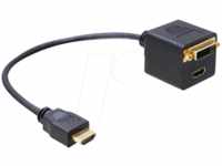 DELOCK 65054 - HDMI Adapter, HDMI-A Stecker auf HDMI / DVI 24+1 Buchse